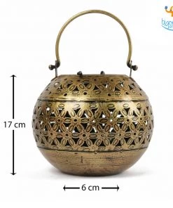 Indian Craft Vintage Gold Candle Holder