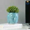 Fancy All Of It Blue Glazed Buddha Planter