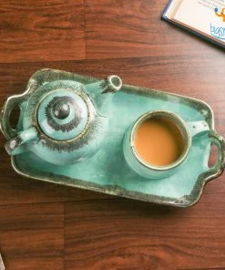 Fancy All Of It Rusty Turquoise Teapot And Cup