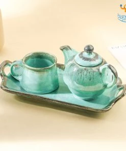 Fancy All Of It Rusty Turquoise Teapot And Cup
