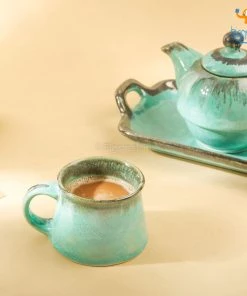 Fancy All Of It Rusty Turquoise Teapot And Cup