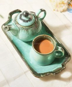 Fancy All Of It Rusty Turquoise Teapot And Cup
