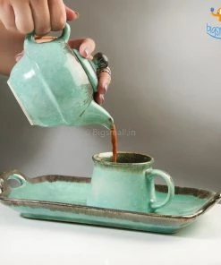Fancy All Of It Rusty Turquoise Teapot And Cup