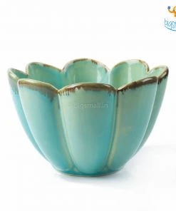 Fancy Turquoise Glazed Snack Bowl