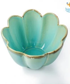 Fancy Turquoise Glazed Snack Bowl