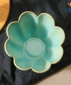 Fancy Turquoise Glazed Snack Bowl