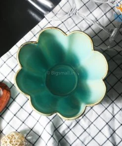 Fancy Turquoise Glazed Snack Bowl