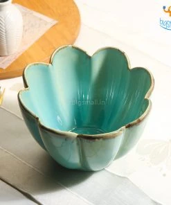 Fancy Turquoise Glazed Snack Bowl
