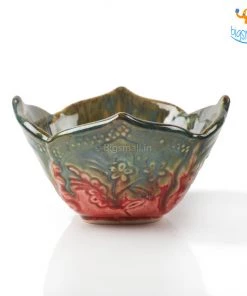 Fancy Dahlia Flower Glazed Snack Bowl