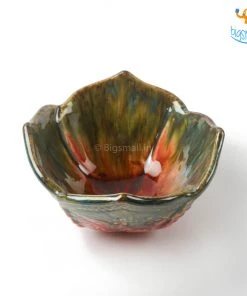 Fancy Dahlia Flower Glazed Snack Bowl