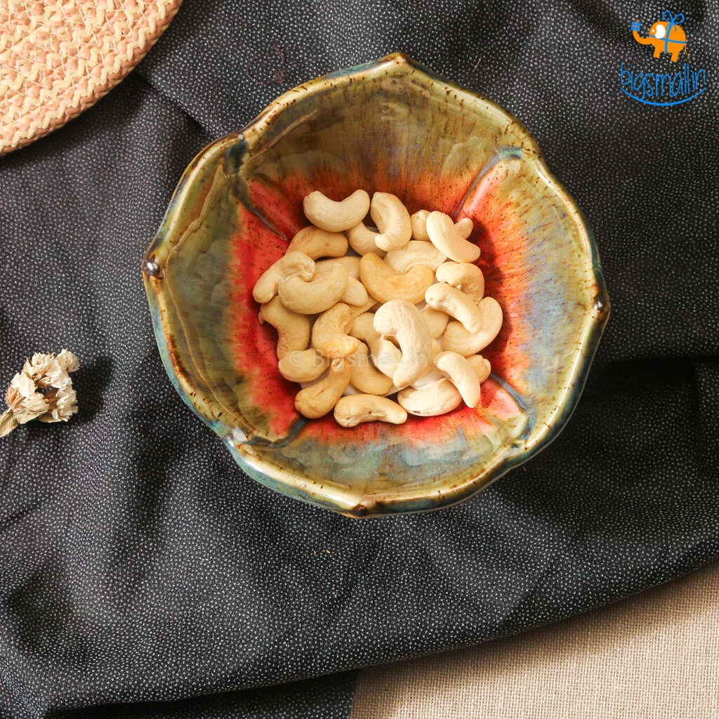 Fancy Dahlia Flower Glazed Snack Bowl
