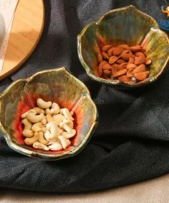 Fancy Dahlia Flower Glazed Snack Bowl