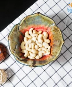 Fancy Dahlia Flower Glazed Snack Bowl