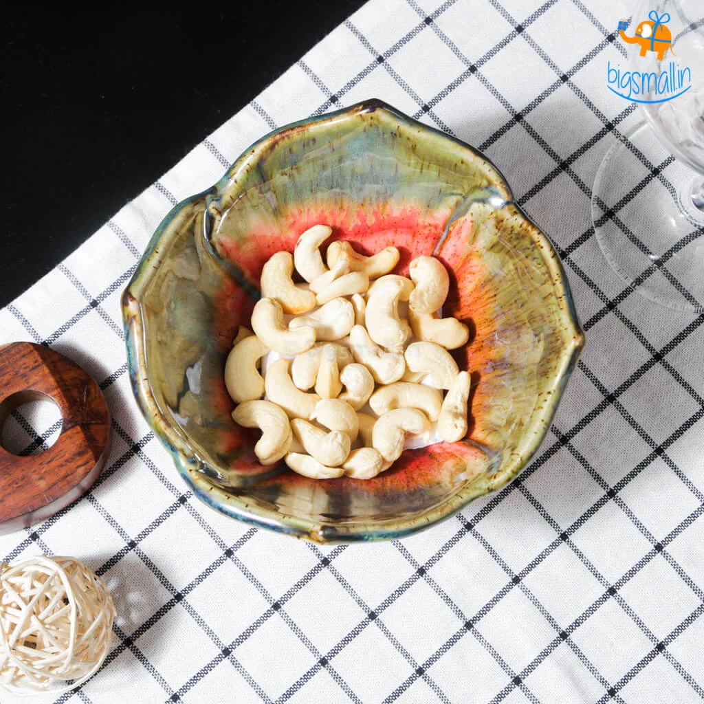 Fancy Dahlia Flower Glazed Snack Bowl