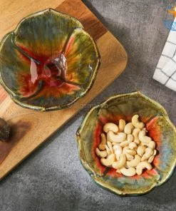 Fancy Dahlia Flower Glazed Snack Bowl
