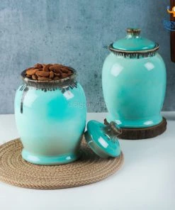 Fancy Handmade Ceramic Glazed Jar