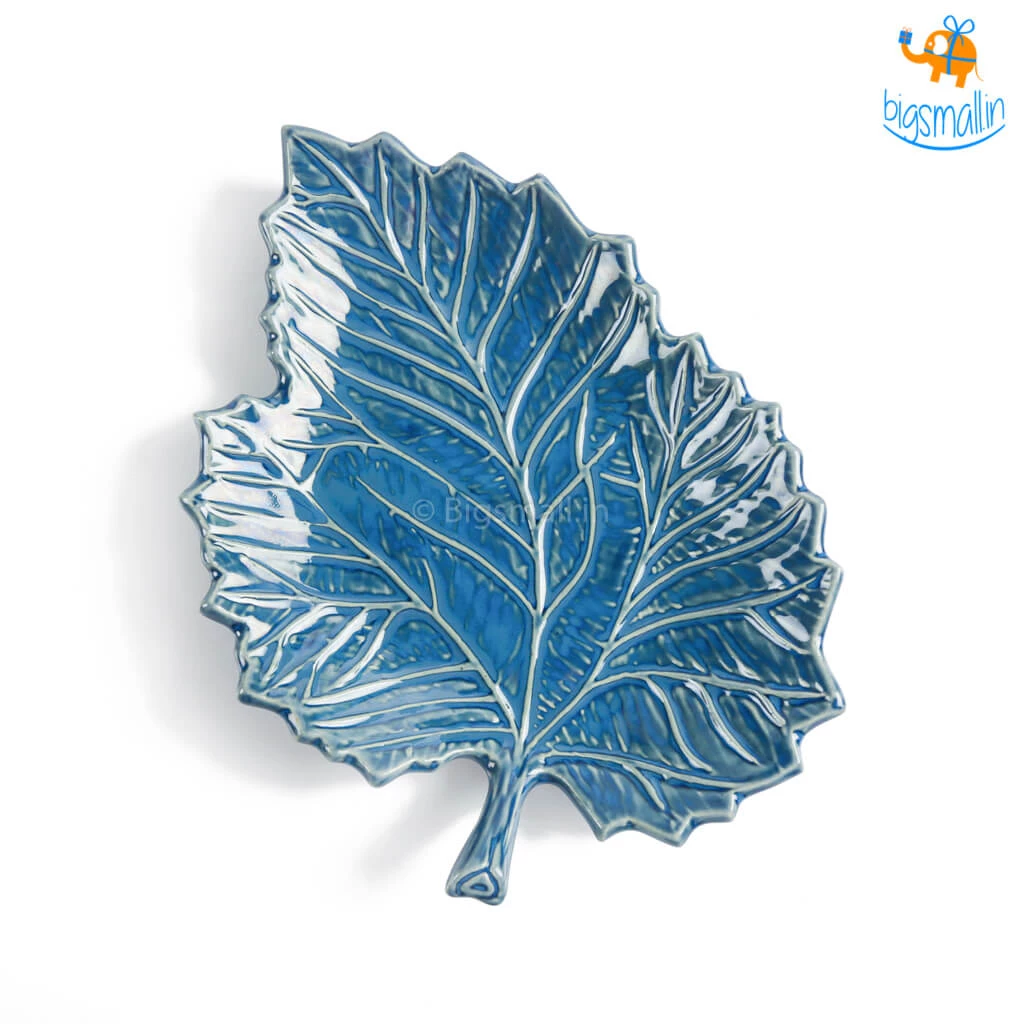 Fancy Maple Leaf Glazed Ceramic Plate All Of It