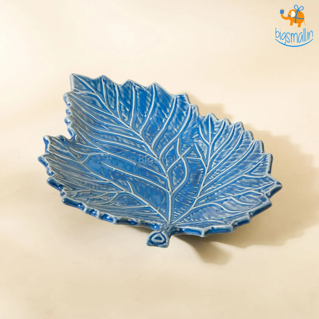 Fancy Maple Leaf Glazed Ceramic Plate All Of It