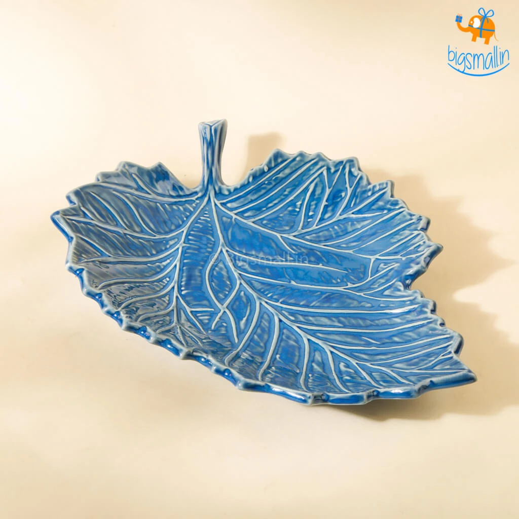 Fancy Maple Leaf Glazed Ceramic Plate All Of It