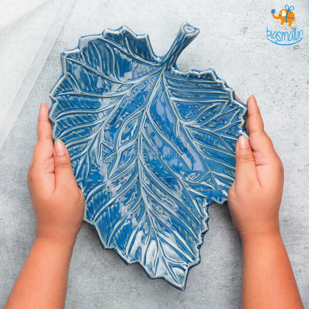 Fancy Maple Leaf Glazed Ceramic Plate All Of It