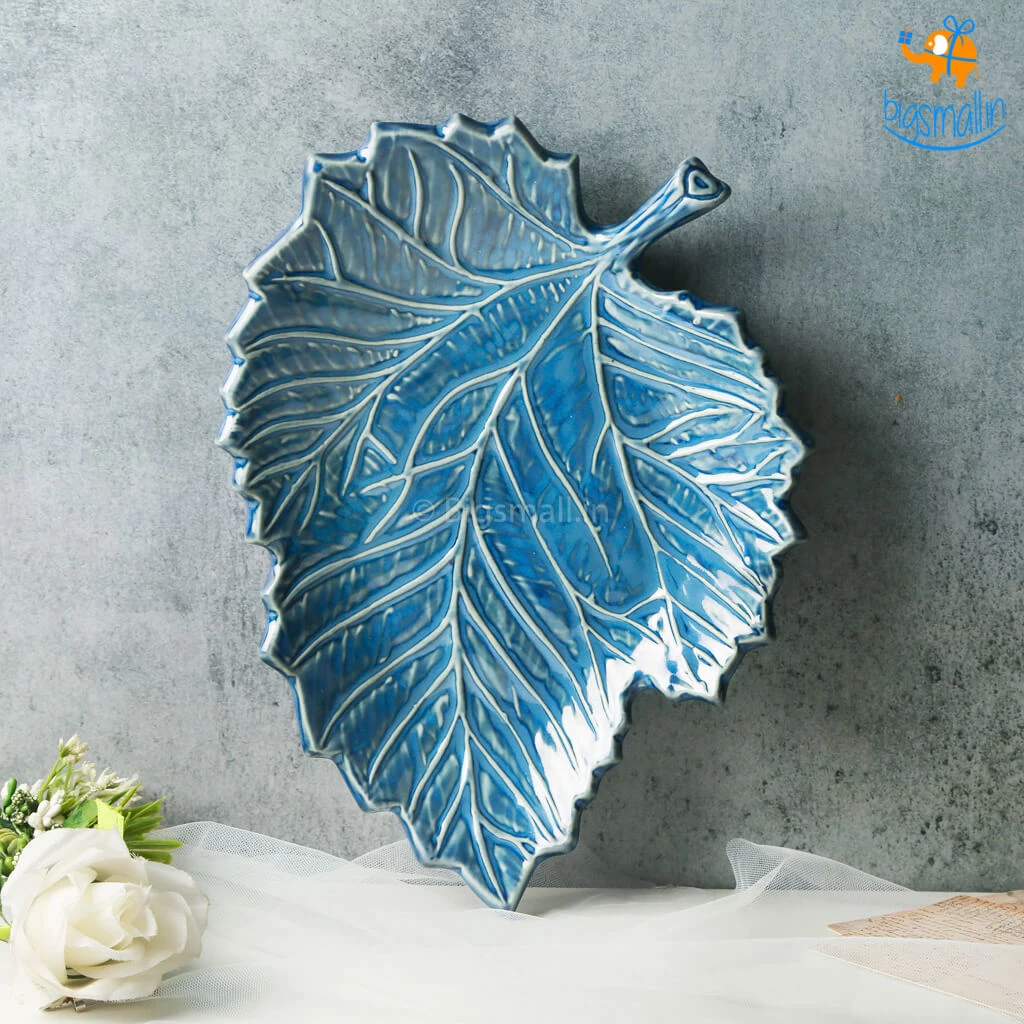 Fancy Maple Leaf Glazed Ceramic Plate All Of It