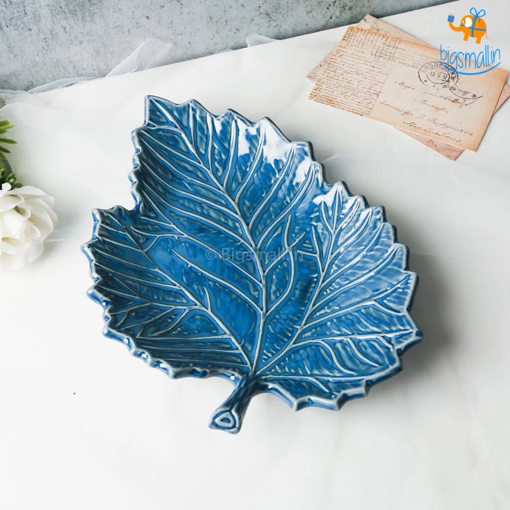 Fancy Maple Leaf Glazed Ceramic Plate All Of It
