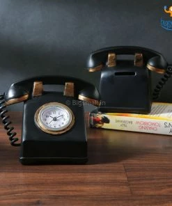 Bigsmall Retro Phone Clock With Money Bank Father's Day
