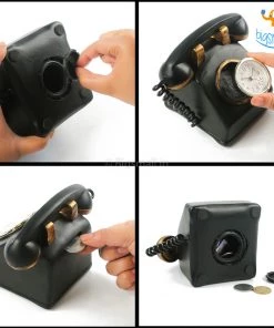 Bigsmall Retro Phone Clock With Money Bank Father's Day