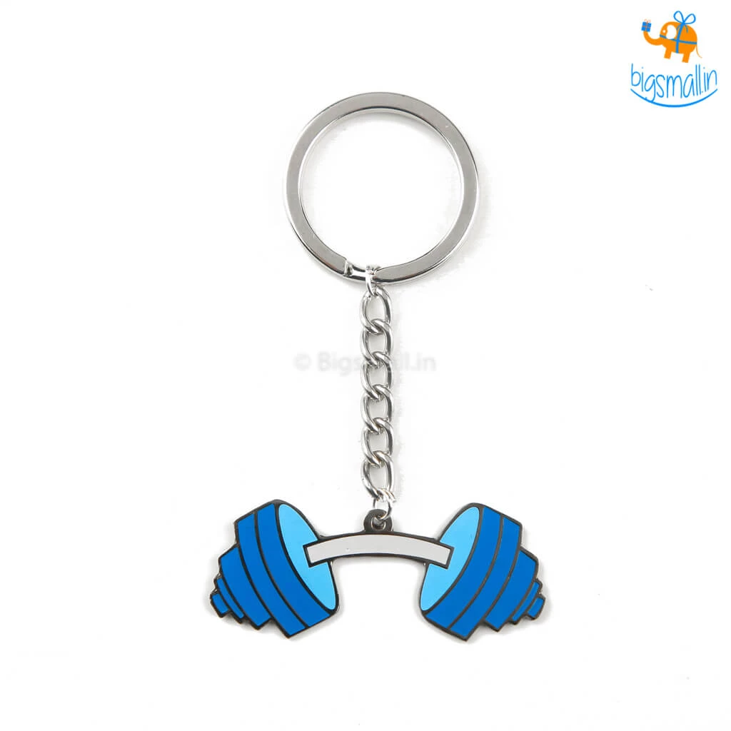 Bigsmall_piu All Of It Dumbbell Metallic Keychain