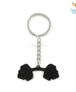 Bigsmall_piu All Of It Dumbbell Metallic Keychain