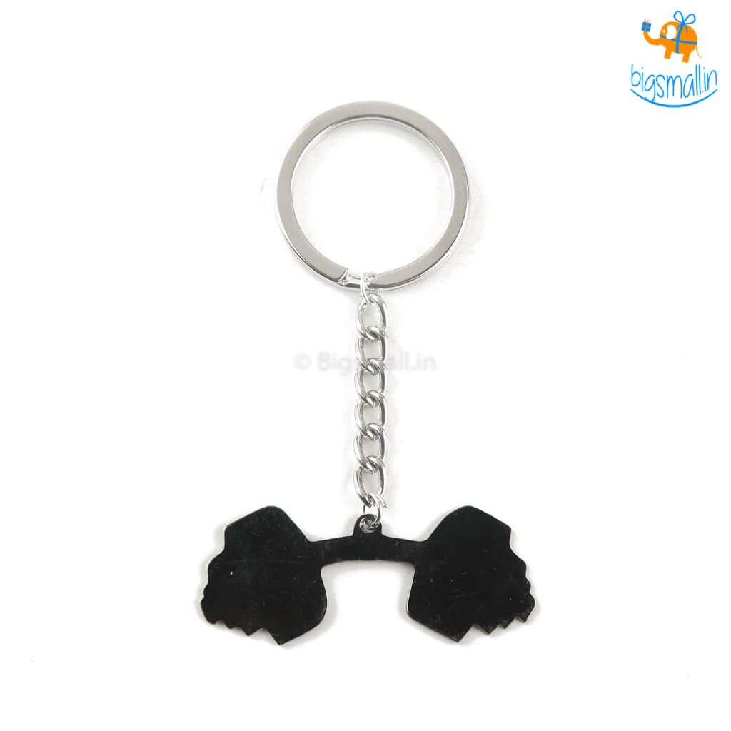 Bigsmall_piu All Of It Dumbbell Metallic Keychain