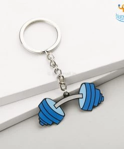 Bigsmall_piu All Of It Dumbbell Metallic Keychain