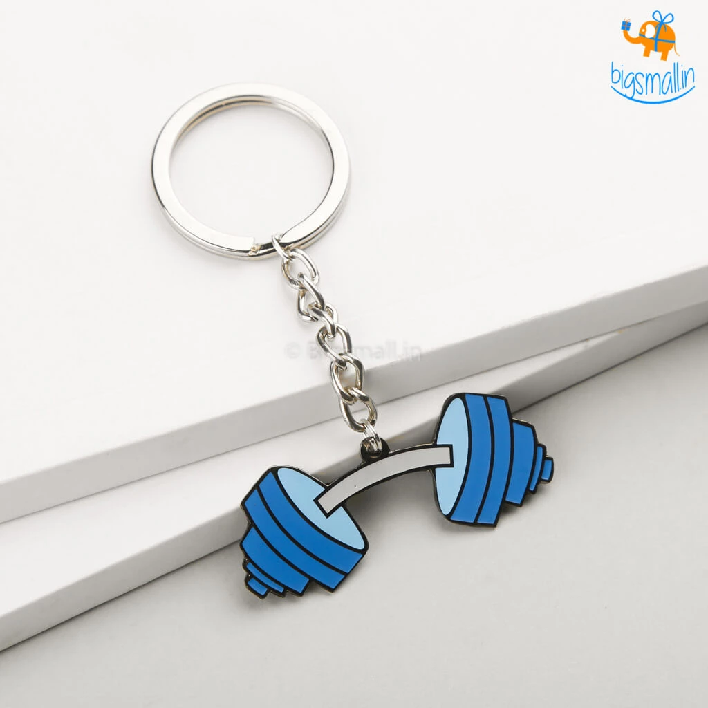 Bigsmall_piu All Of It Dumbbell Metallic Keychain