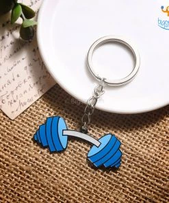 Bigsmall_piu All Of It Dumbbell Metallic Keychain