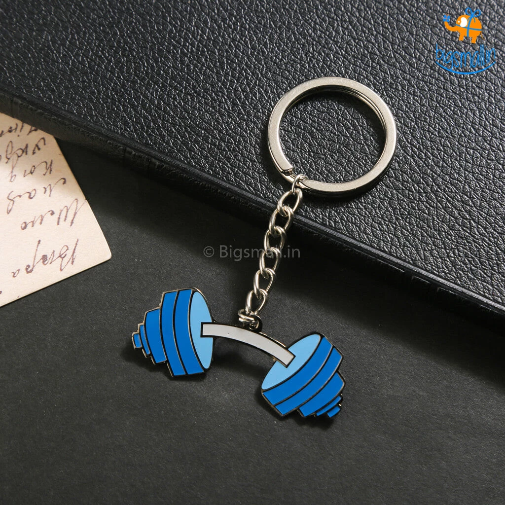 Bigsmall_piu All Of It Dumbbell Metallic Keychain