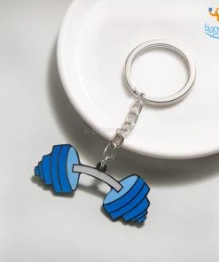 Bigsmall_piu All Of It Dumbbell Metallic Keychain