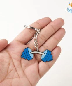 Bigsmall_piu All Of It Dumbbell Metallic Keychain