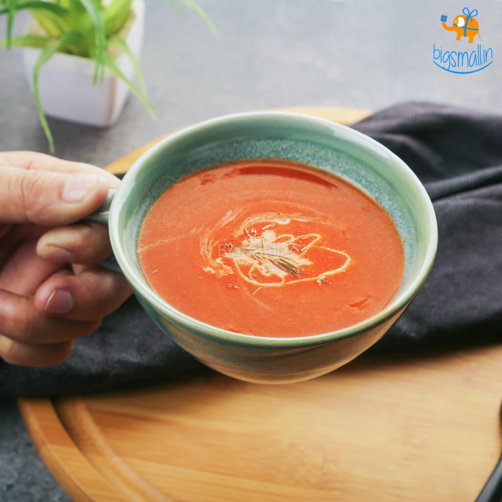 Fancy Blue Glaze Soup Bowl With Handle