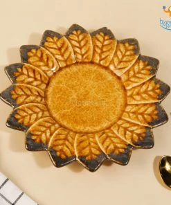 Fancy All Of It Sunflower Shaped Handmade Ceramic Plate