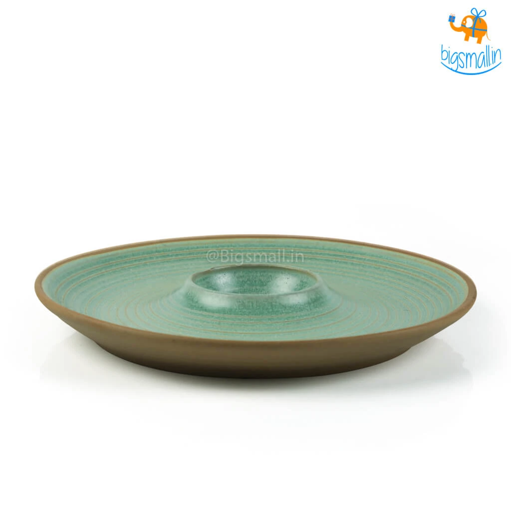 Fancy Round Ceramic Chip & Dip Platter All Of It