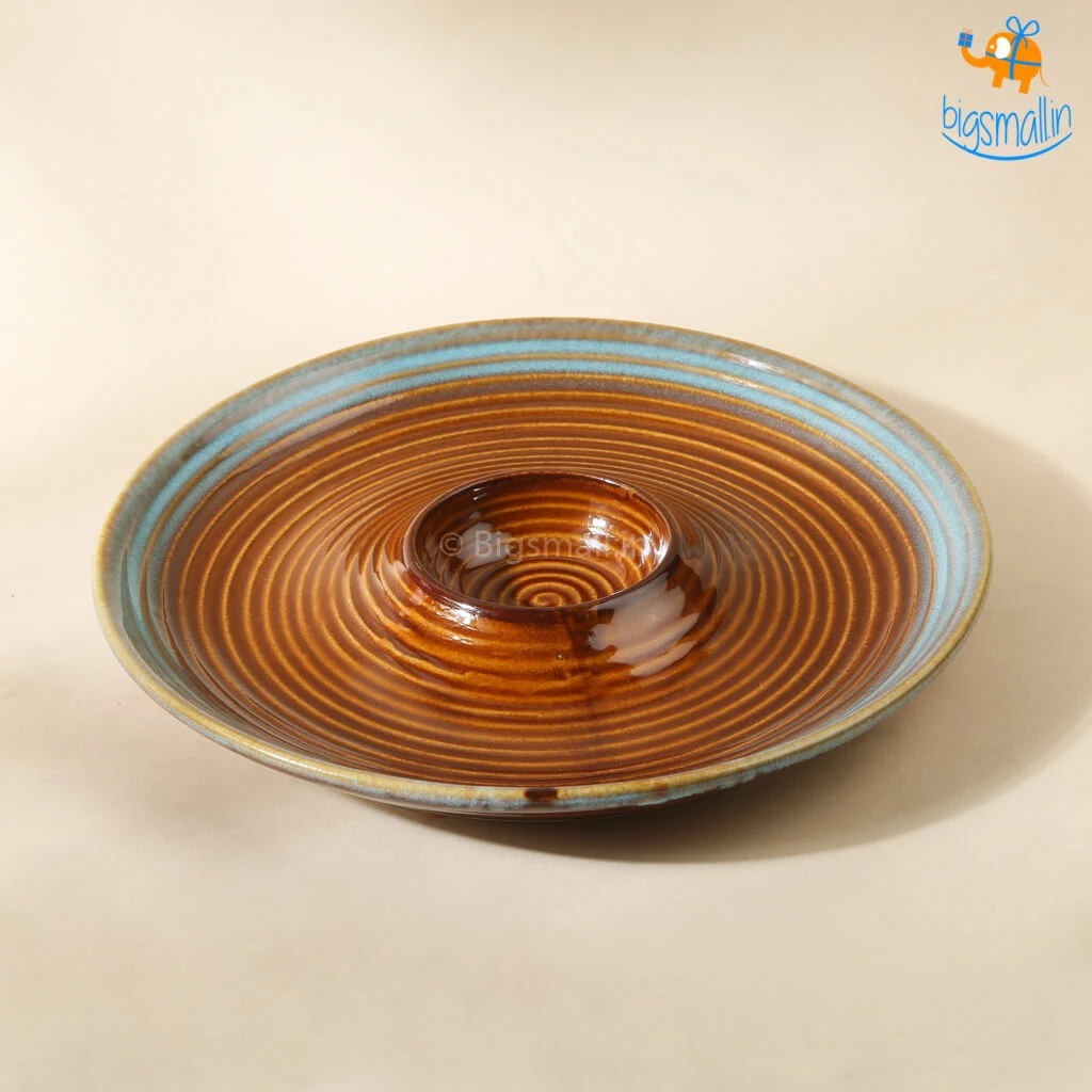 Fancy Round Ceramic Chip & Dip Platter All Of It