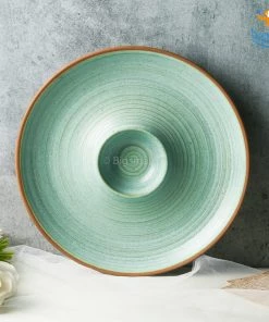 Fancy Round Ceramic Chip & Dip Platter All Of It