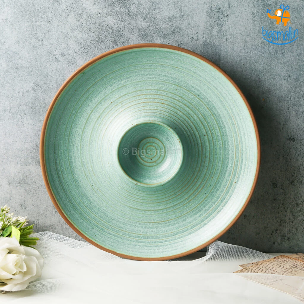 Fancy Round Ceramic Chip & Dip Platter All Of It