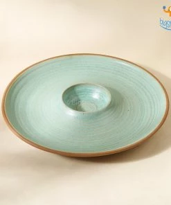 Fancy Round Ceramic Chip & Dip Platter All Of It