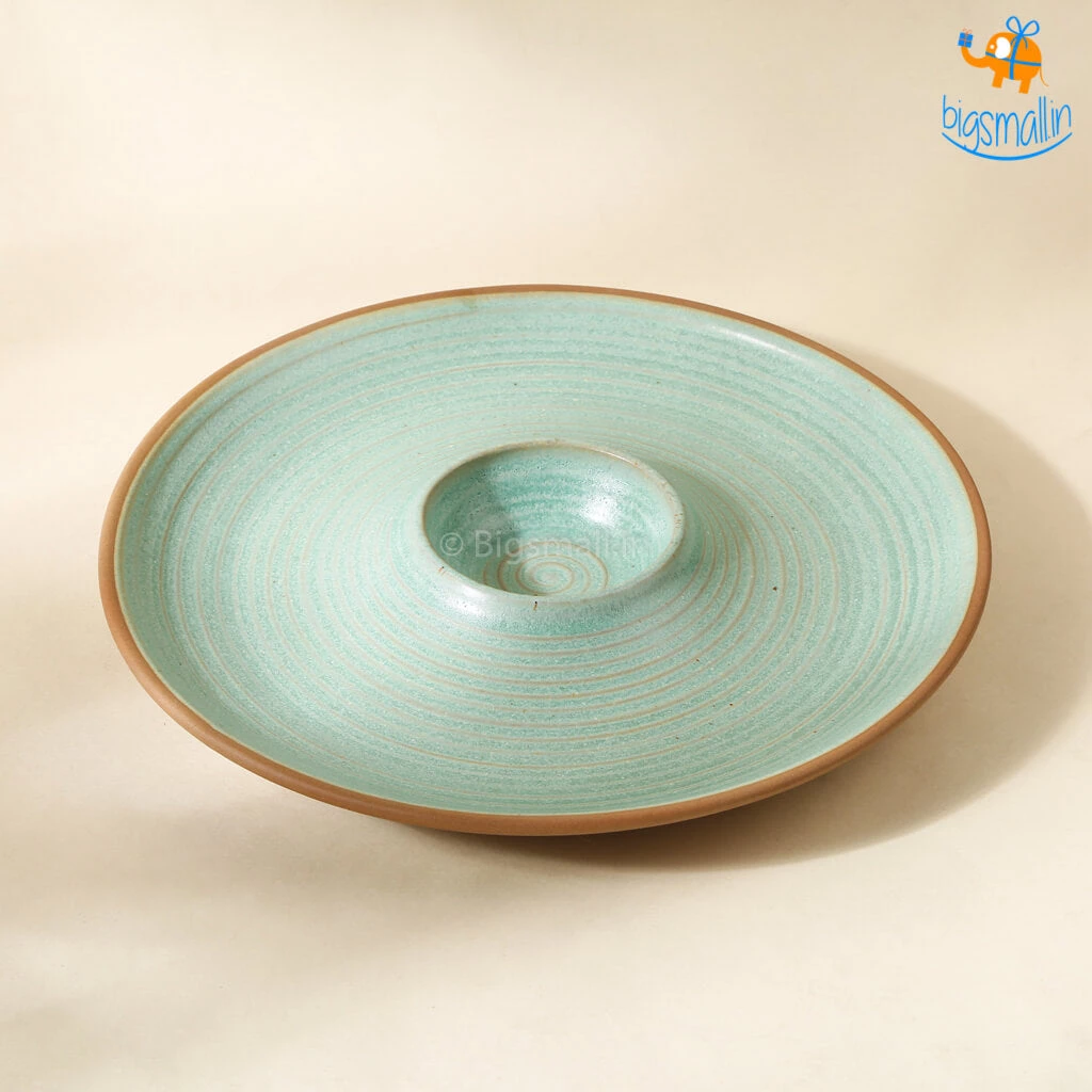 Fancy Round Ceramic Chip & Dip Platter All Of It