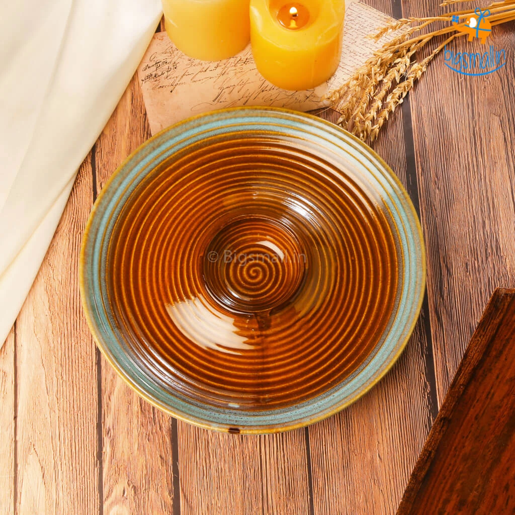 Fancy Round Ceramic Chip & Dip Platter All Of It