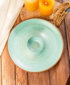 Fancy Round Ceramic Chip & Dip Platter All Of It