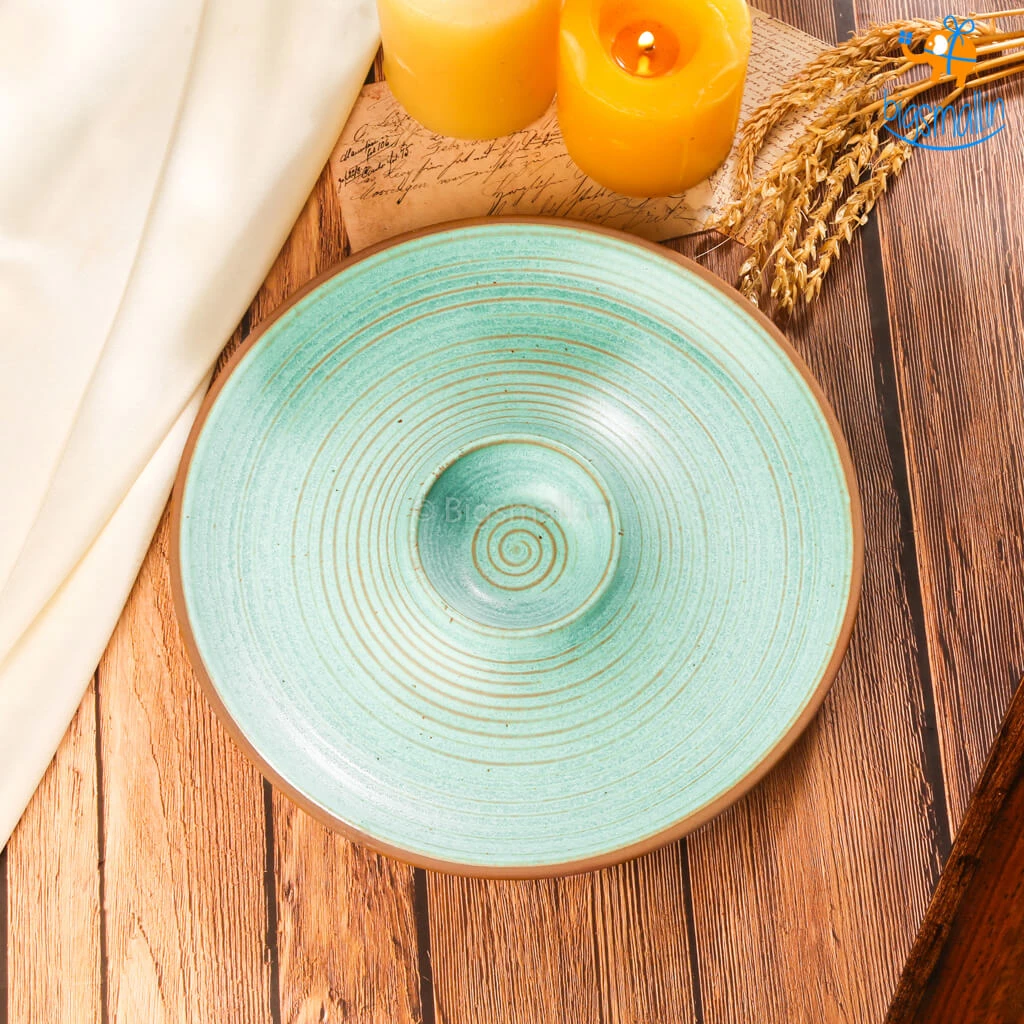 Fancy Round Ceramic Chip & Dip Platter All Of It