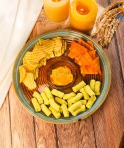 Fancy Round Ceramic Chip & Dip Platter All Of It