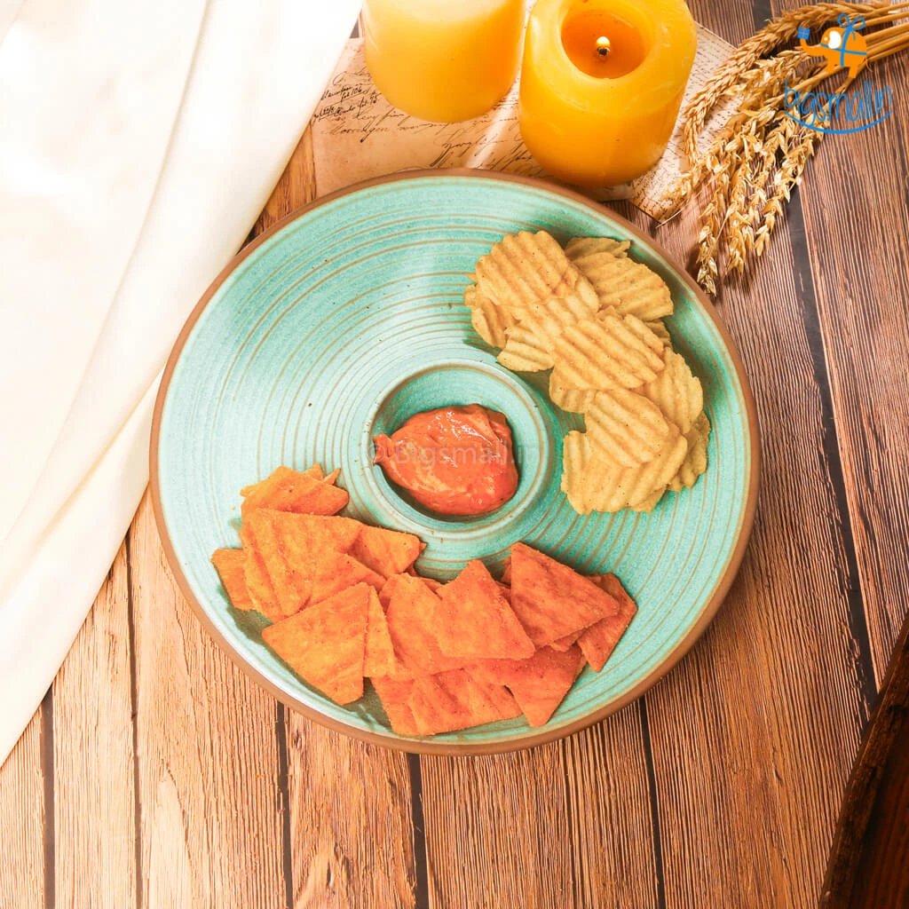 Fancy Round Ceramic Chip & Dip Platter All Of It